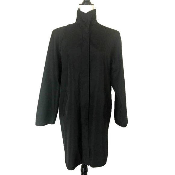 Vintage FENDI Womens Button Up Coat Size Large Black Lined Jacket Made in Italy - Picture 1 of 10